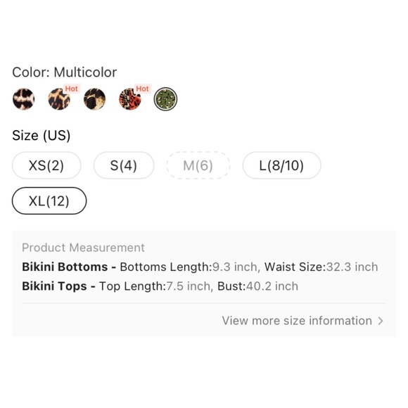 NWT - Leopard Frill Trim Tie Side Bikini - Picture 6 of 6